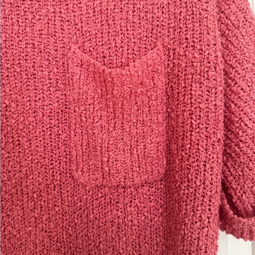 Versona Women’s Pink Short Sleeve Knit Sweater With Pocket Feminine Size Large - Picture 3 of 6